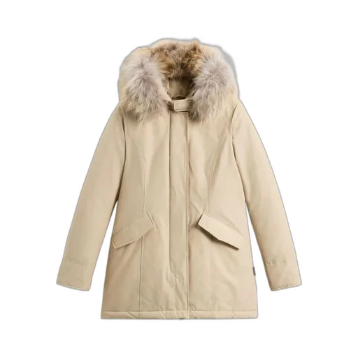 Hooded Down Coat With Detachable Fur Collar