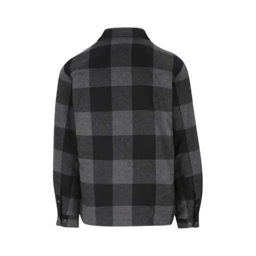 Herringbone-Pattern Flap-Pocket Shirt Jacket