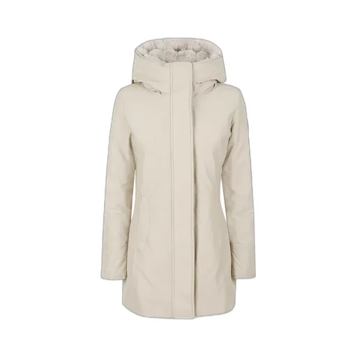 Logo-Patch Zip-Up Padded Coat