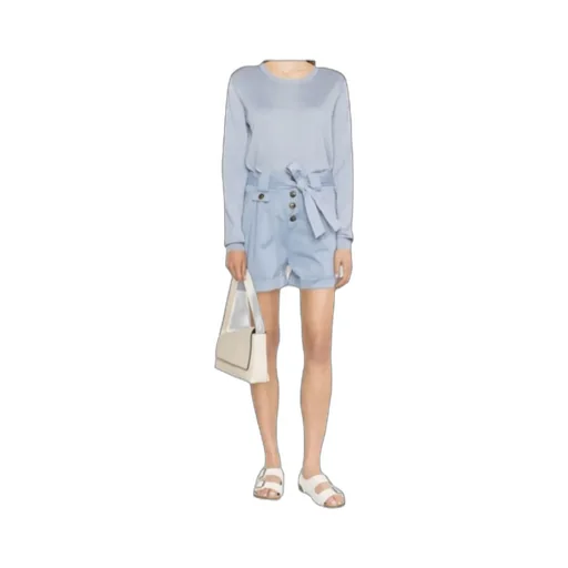 Tied-Waist Turn-Up Hem Shorts
