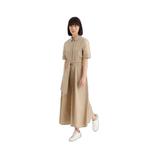 Belted Short-Sleeved Shirt Dress