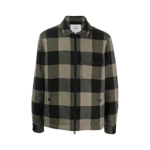 Checked Zipped Shirt Jacket