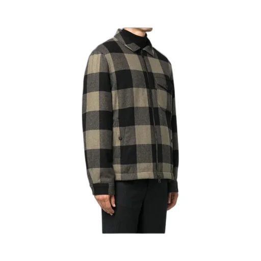 Checked Zipped Shirt Jacket