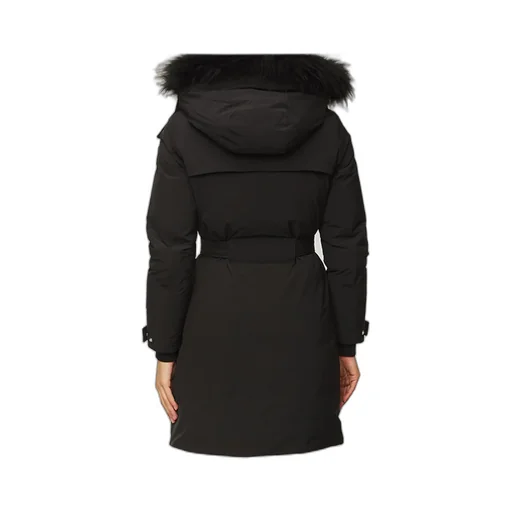 Belted Waist Hooded Padded Coat
