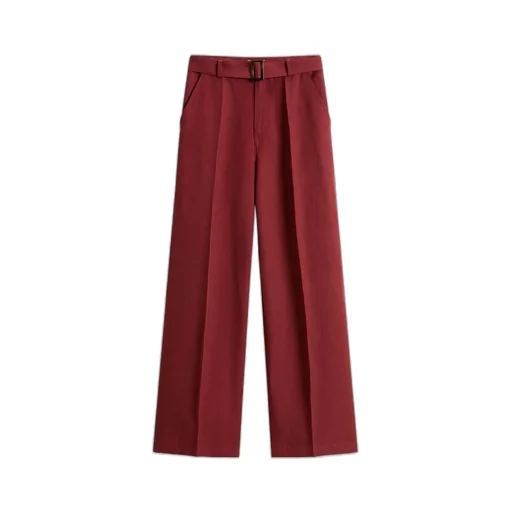 Belted Straight-Leg Trousers