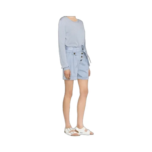 Tied-Waist Turn-Up Hem Shorts