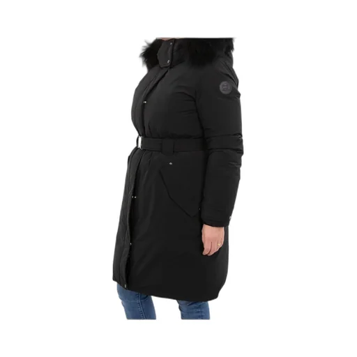Belted Waist Hooded Padded Coat