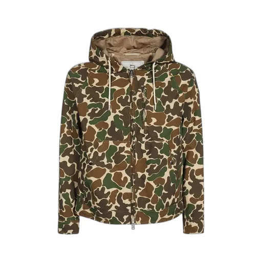 Camouflage Print Drawstring Jacket