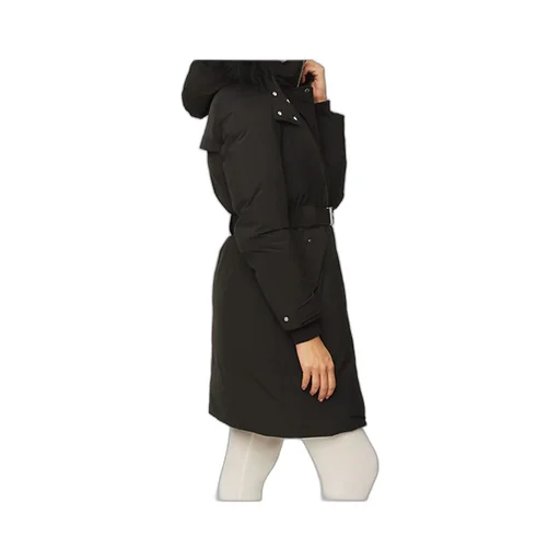 Belted Waist Hooded Padded Coat