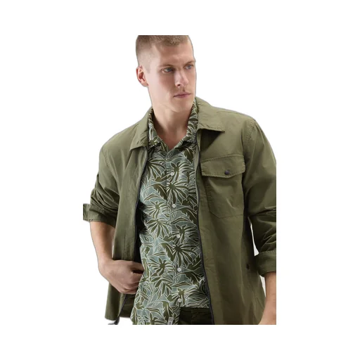 Zip-Up Long-Sleeved Overshirt