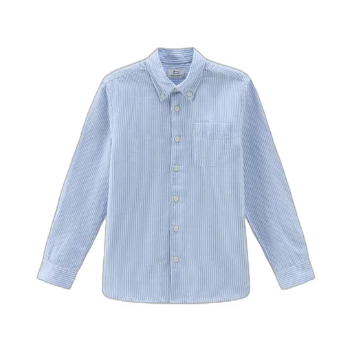 Long-Sleeved Buttoned Striped Shirt