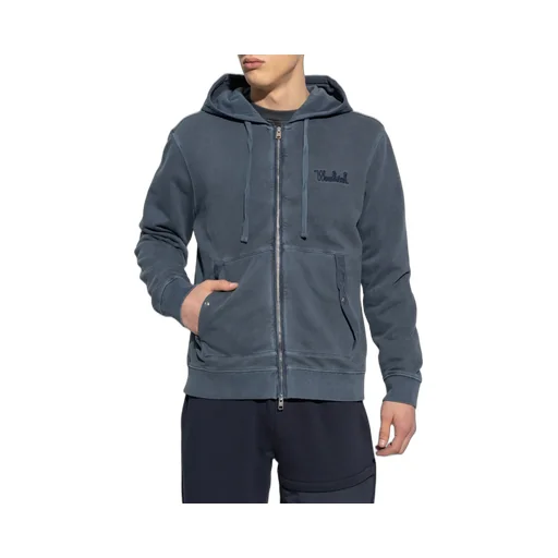 Logo Embroidered Zipped Drawstring Hoodie