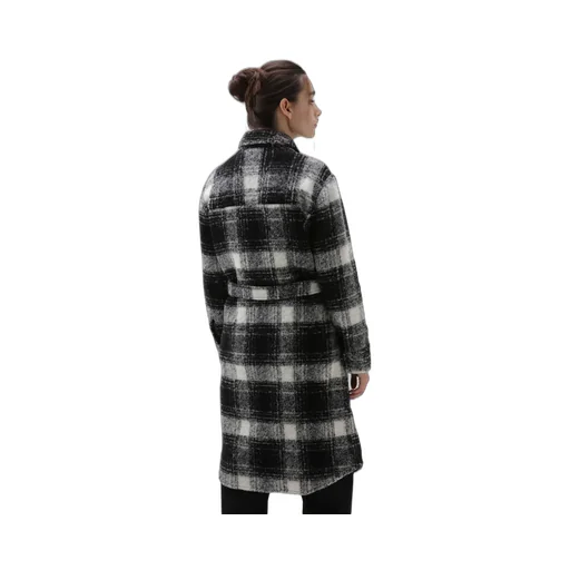 Belted-Waist Checkered Coat