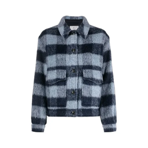 Check-Pattern Buttoned Shirt Jacket