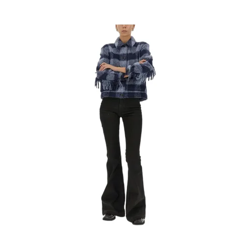 Check-Pattern Buttoned Shirt Jacket