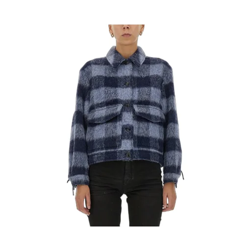 Check-Pattern Buttoned Shirt Jacket