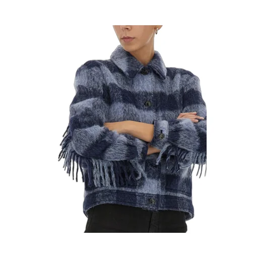 Check-Pattern Buttoned Shirt Jacket