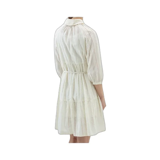 Broderie Anglaise Tied Waist Shirt Dress