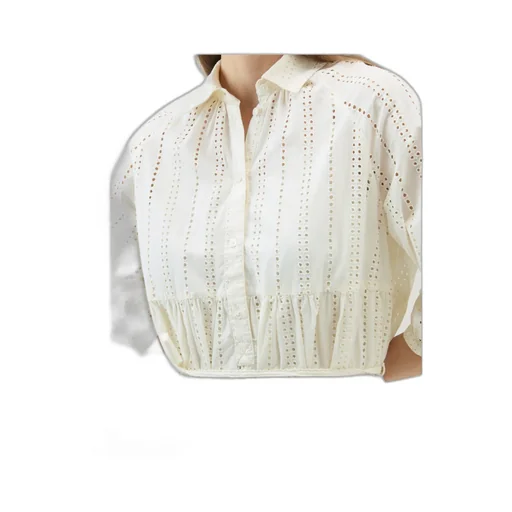 Broderie Anglaise Tied Waist Shirt Dress