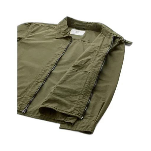 Zip-Up Long-Sleeved Overshirt