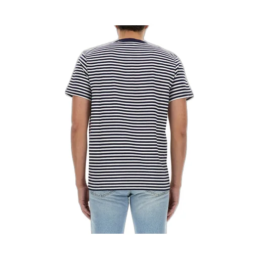 Logo Embroidered Striped T-Shirt