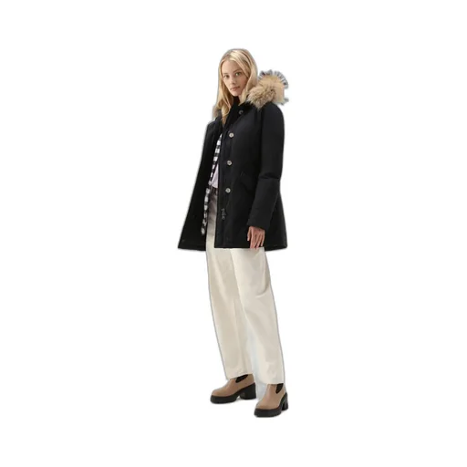 Fur-Trimmed Hooded Padded Coat