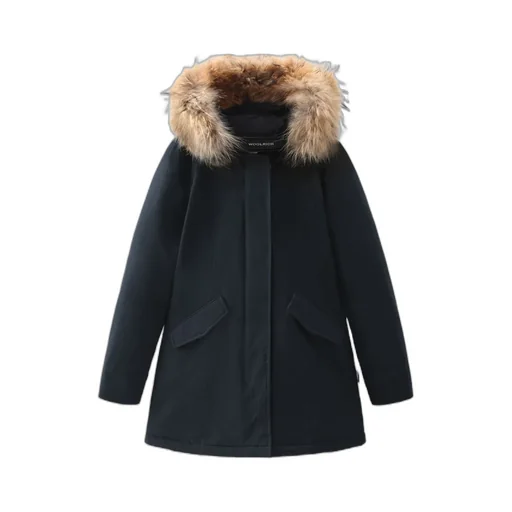 Fur-Trimmed Hooded Padded Coat