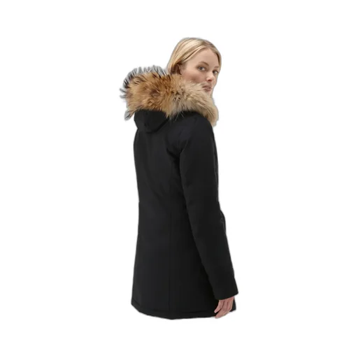 Fur-Trimmed Hooded Padded Coat