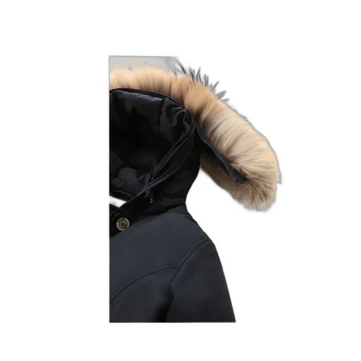 Fur-Trimmed Hooded Padded Coat