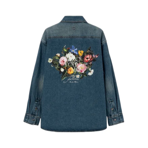 Floral Embroidered Denim Shirt