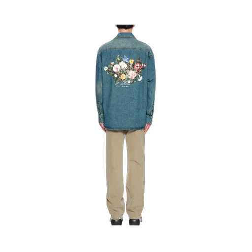 Floral Embroidered Denim Shirt