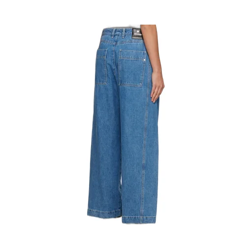 Embossed Patch Denim Trousers