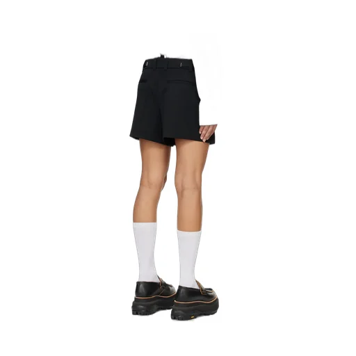Pleated Zipper Shorts