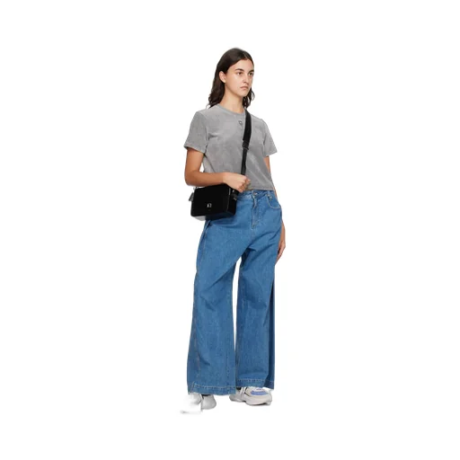Embossed Patch Denim Trousers