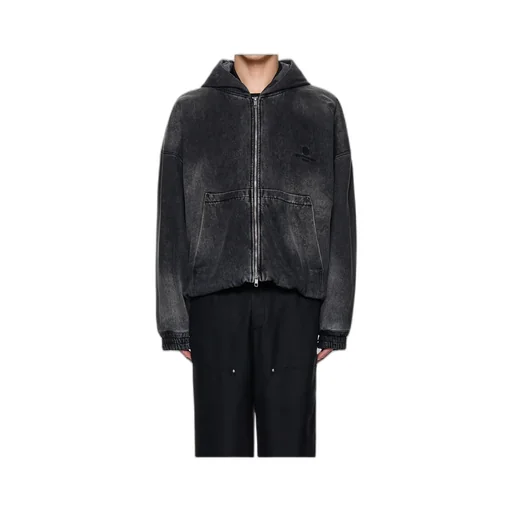 Zippered Denim Coat