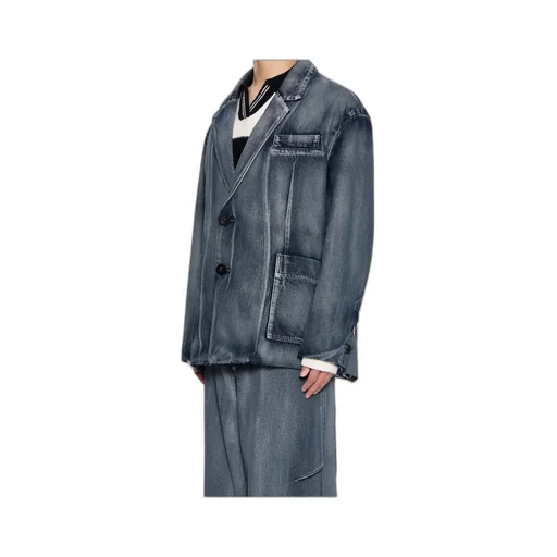 Single-Breasted Denim Coat