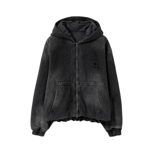 Zippered Denim Coat