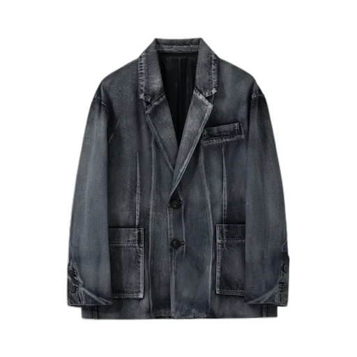 Single-Breasted Denim Coat