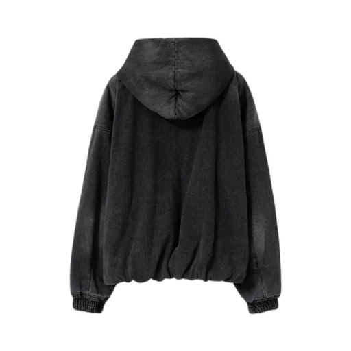 Zippered Denim Coat