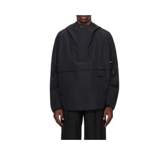 Semi-Zipper Hooded Casual Jacket