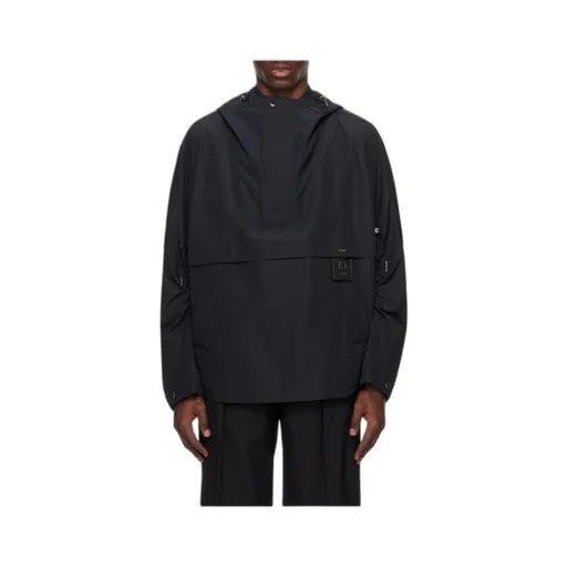 Semi-Zipper Hooded Casual Jacket