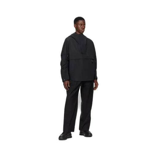 Semi-Zipper Hooded Casual Jacket