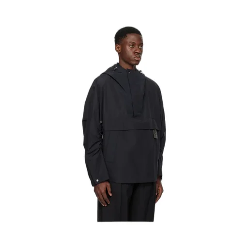 Semi-Zipper Hooded Casual Jacket