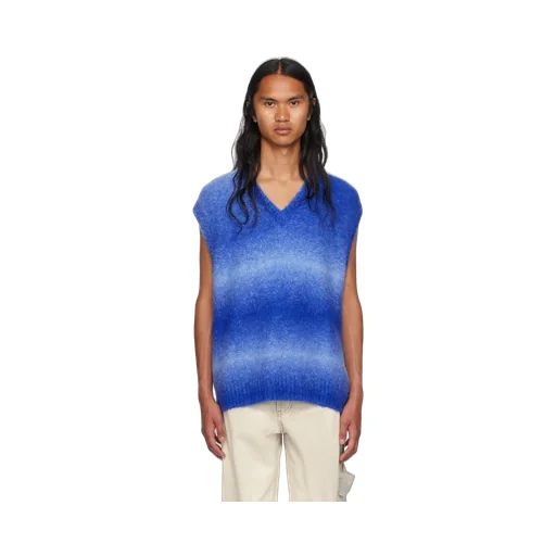 Gradient Stripe Sleeveless V-Neck Sweater