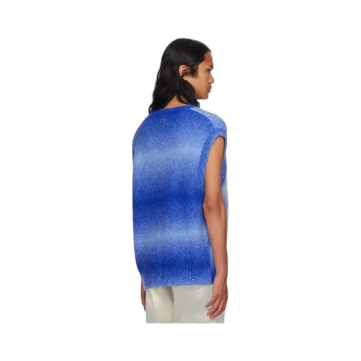 Gradient Stripe Sleeveless V-Neck Sweater