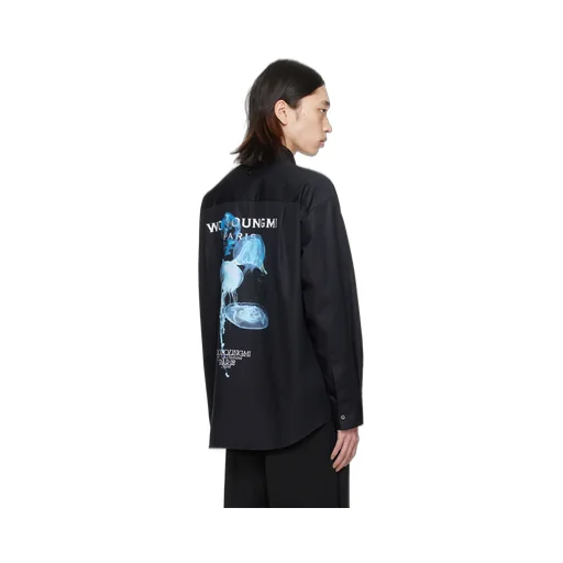 Point-Neck Long-Sleeved Shirt