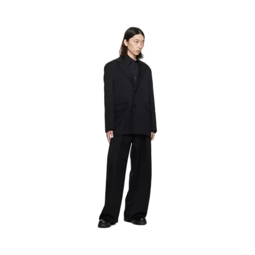 Wool Suit Jacket With Flat Collar