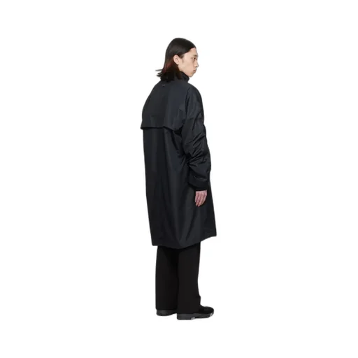 Pleated Stand-Neck Coat