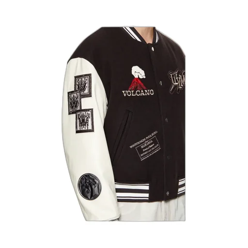 Patch-Detail Bomber Jacket