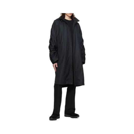Pleated Stand-Neck Coat